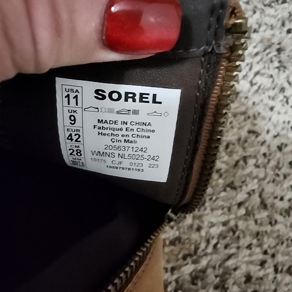 Sorel Evie II Women's 11 Leather Waterproof Velvet Tan Zip Wedge Bootie - Picture 6 of 13